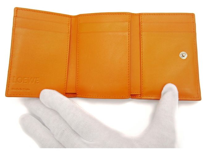 Cartera Trifold Anagram Loewe Naranja - vista 9