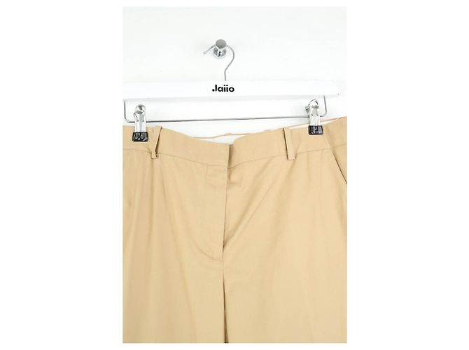 Céline Calça larga de algodão bege - vista 2