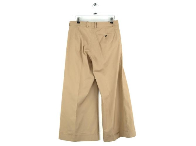 Céline Calça larga de algodão bege - vista 3