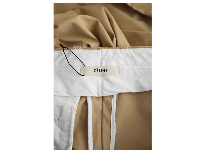 Céline Calça larga de algodão bege - vista 5