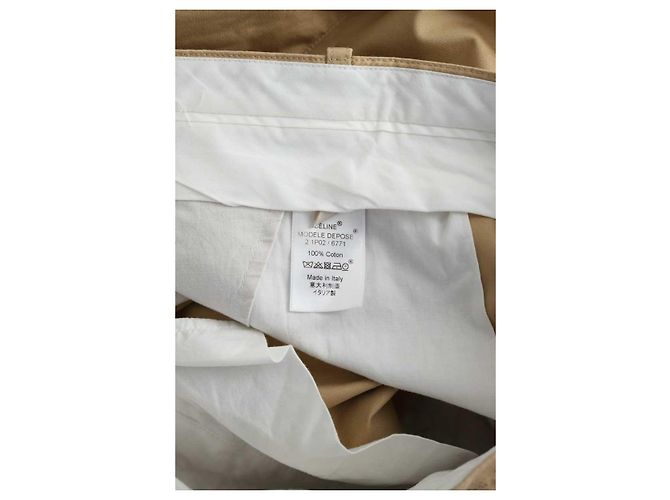 Céline Calça larga de algodão bege - vista 6