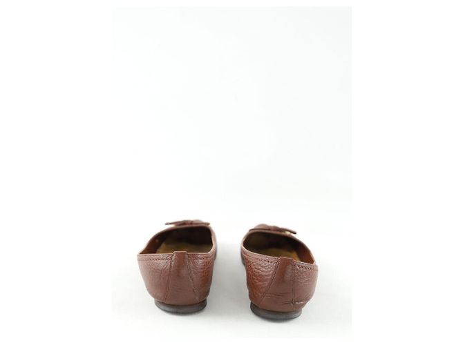 Louis Vuitton Bailarinas de cuero marrón Castaño - vista 2