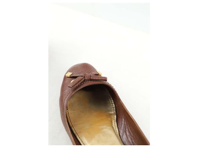 Louis Vuitton Bailarinas de cuero marrón Castaño - vista 6