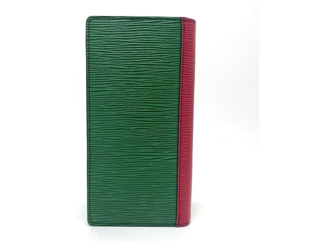 Cartera Bifold Long Brazza NM de Cuero Epi Louis Vuitton Roja Azul Verde - vista 3