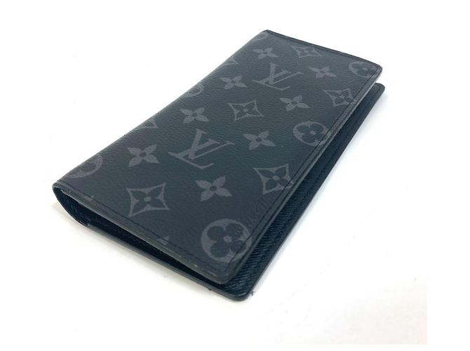 Brazza Louis Vuitton Monogram Eclipse Bifold Wallet Black - view 3