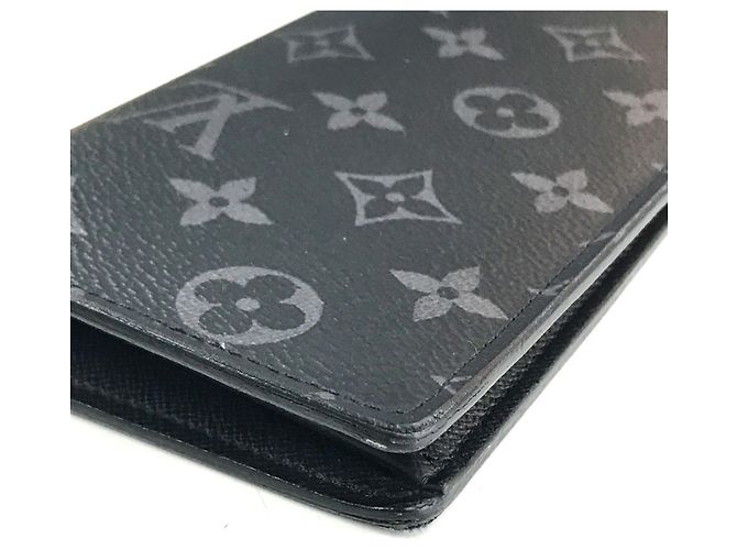 Brazza Louis Vuitton Monogram Eclipse Bifold Wallet Black - view 5