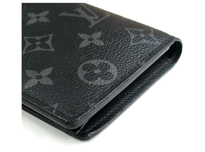 Brazza Louis Vuitton Monogram Eclipse Bifold Wallet Black - view 6