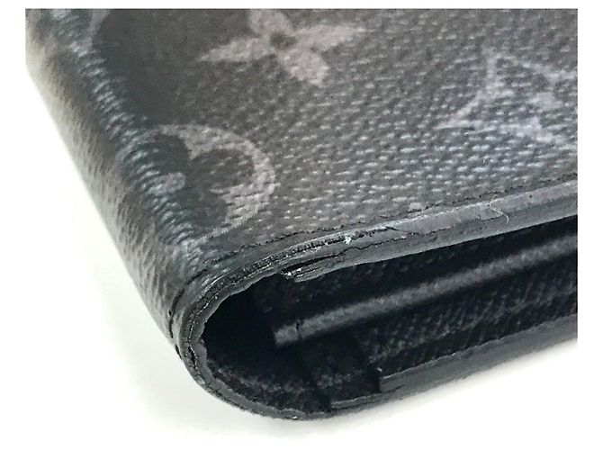 Brazza Louis Vuitton Monogram Eclipse Bifold Wallet Black - view 7