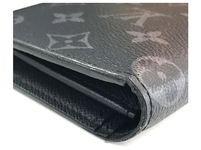 Brazza Louis Vuitton Monogram Eclipse Bifold Wallet Black - view 8