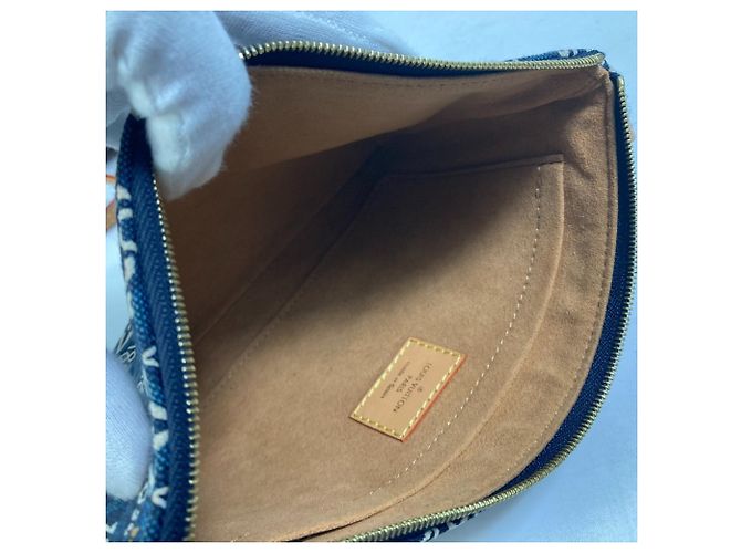 Borsa a Spalla Neverfull MM in Jacquard Monogram Louis Vuitton M57484 Blu navy - vista 15