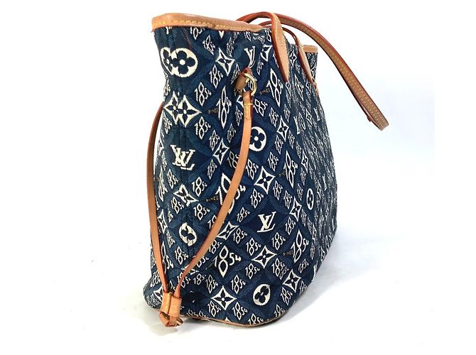Borsa a Spalla Neverfull MM in Jacquard Monogram Louis Vuitton M57484 Blu navy - vista 3