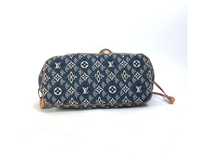 Borsa a Spalla Neverfull MM in Jacquard Monogram Louis Vuitton M57484 Blu navy - vista 4