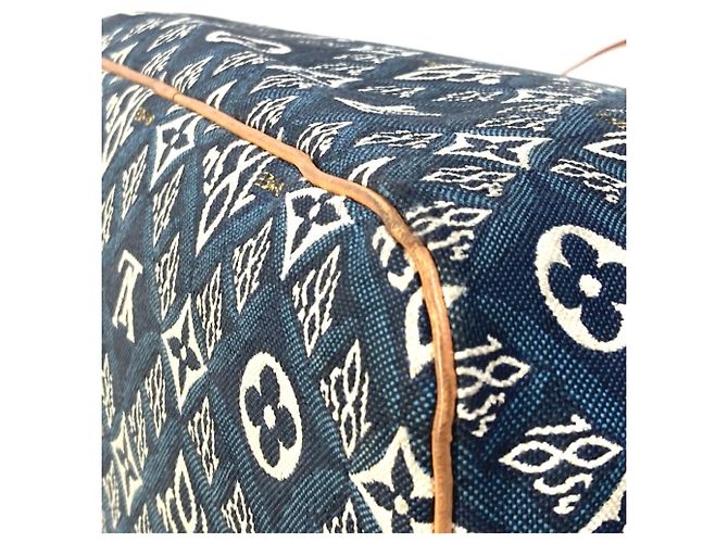 Borsa a Spalla Neverfull MM in Jacquard Monogram Louis Vuitton M57484 Blu navy - vista 7