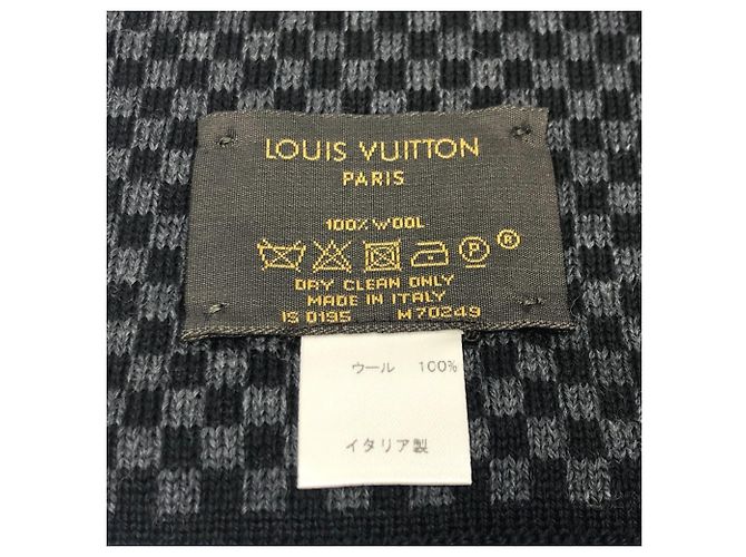 Chal de lana Louis Vuitton en negro y azul - vista 4