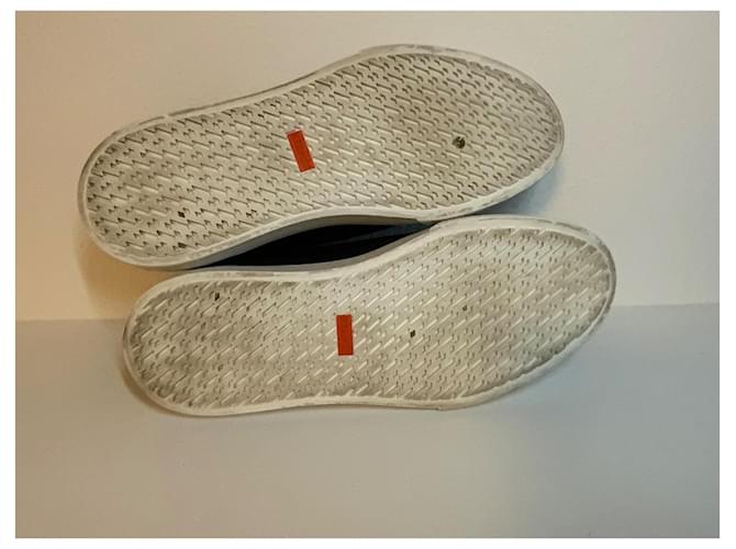 Sneakers Hermès in cotone nero e beige - vista 5