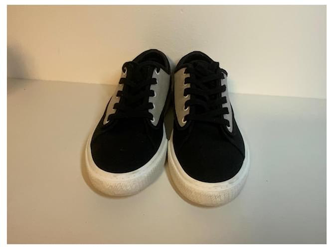 Sneakers Hermès in cotone nero e beige - vista 8