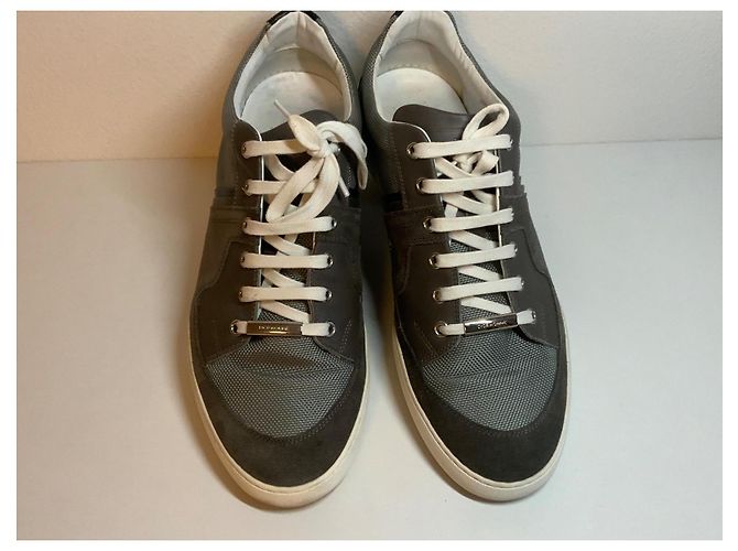 Christian Dior Dior uomo in pelle grigia e camoscio basso Grigio Nocciola Marrone chiaro - vista 2
