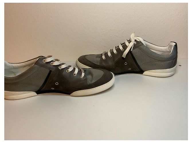 Christian Dior Dior uomo in pelle grigia e camoscio basso Grigio Nocciola Marrone chiaro - vista 5