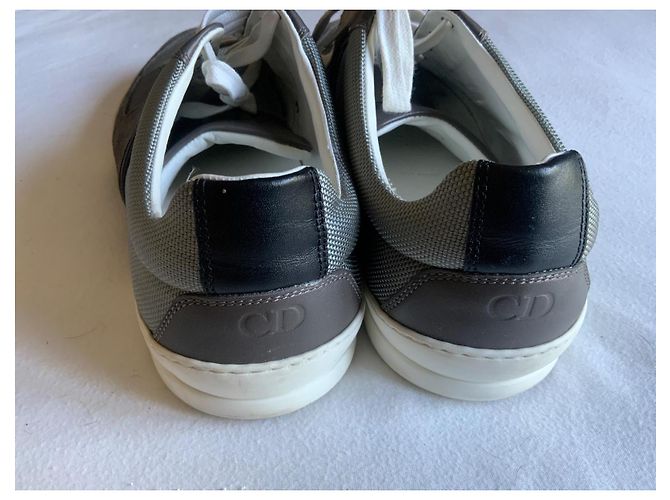 Christian Dior Dior uomo in pelle grigia e camoscio basso Grigio Nocciola Marrone chiaro - vista 6