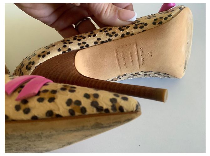 Décolleté Dsquared2 in pelle leopardata rosa Stampa leopardo - vista 7