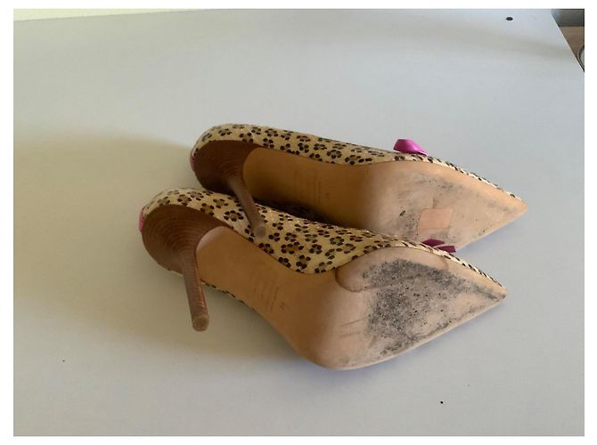Décolleté Dsquared2 in pelle leopardata rosa Stampa leopardo - vista 8