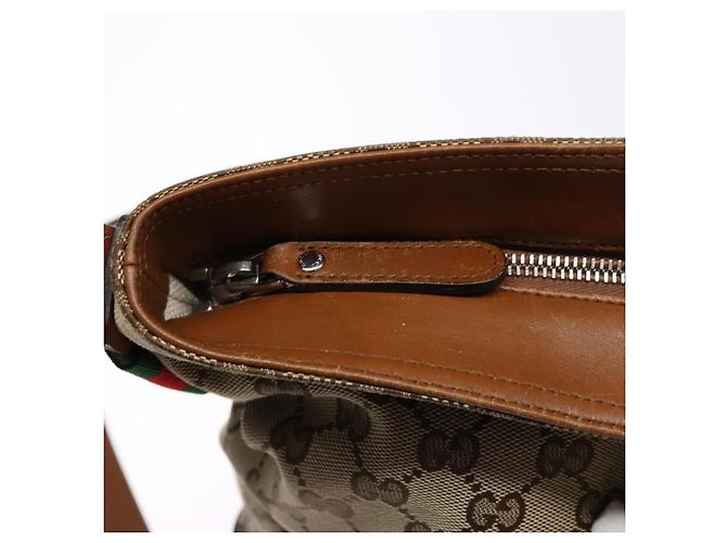 Borsa a Spalla GG Canvas Gucci Beige Argento 308930 Auth yk18742 - vista 15