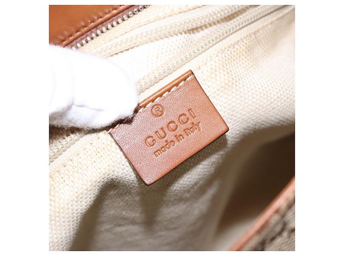 Borsa a Spalla GG Canvas Gucci Beige Argento 308930 Auth yk18742 - vista 16