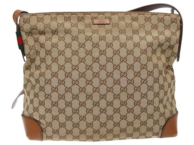 Borsa a Spalla GG Canvas Gucci Beige Argento 308930 Auth yk18742 - vista 2