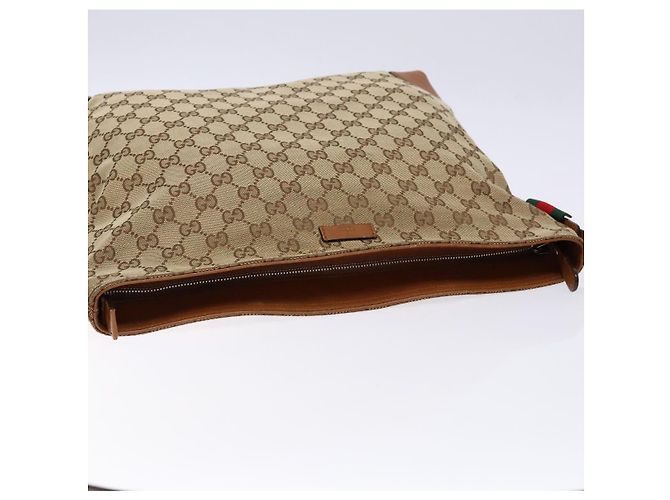 Borsa a Spalla GG Canvas Gucci Beige Argento 308930 Auth yk18742 - vista 6