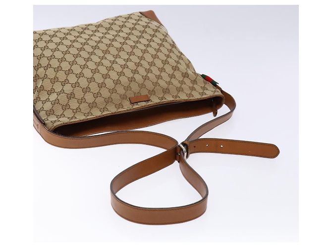 Borsa a Spalla GG Canvas Gucci Beige Argento 308930 Auth yk18742 - vista 7