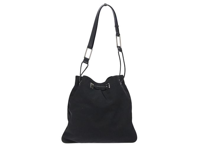 Borsa a Spalla GUCCI in Tela Nera Argento 001 4021 Auth ep9915 Nero - vista 3