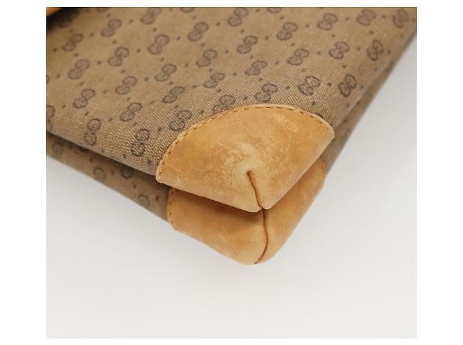 Gucci Borsa a Spalla Micro GG Supreme PVC Beige Oro 007 92 5548 Auth BA4470 D'oro - vista 10