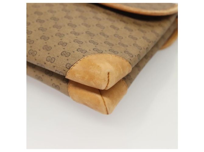Gucci Borsa a Spalla Micro GG Supreme PVC Beige Oro 007 92 5548 Auth BA4470 D'oro - vista 11