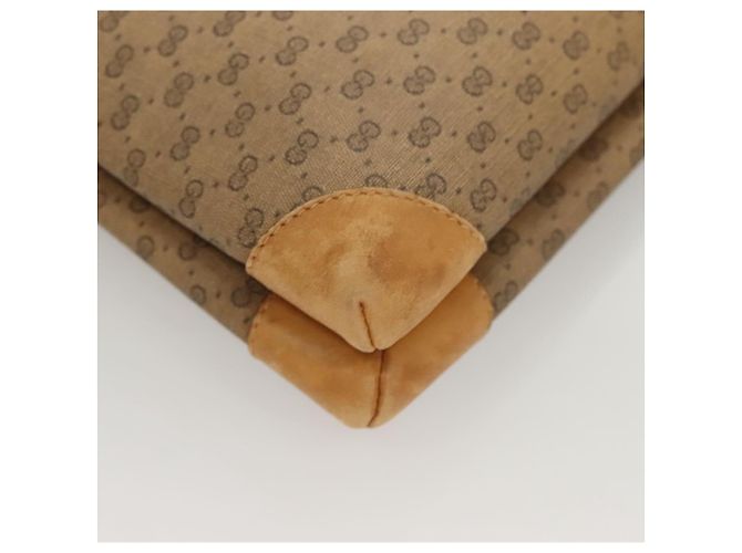 Gucci Borsa a Spalla Micro GG Supreme PVC Beige Oro 007 92 5548 Auth BA4470 D'oro - vista 12