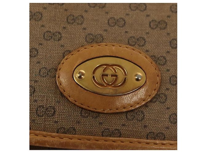 Gucci Borsa a Spalla Micro GG Supreme PVC Beige Oro 007 92 5548 Auth BA4470 D'oro - vista 14
