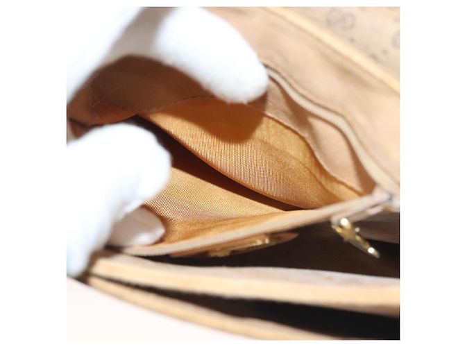 Gucci Borsa a Spalla Micro GG Supreme PVC Beige Oro 007 92 5548 Auth BA4470 D'oro - vista 21