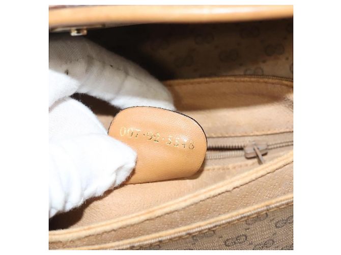 Gucci Borsa a Spalla Micro GG Supreme PVC Beige Oro 007 92 5548 Auth BA4470 D'oro - vista 22