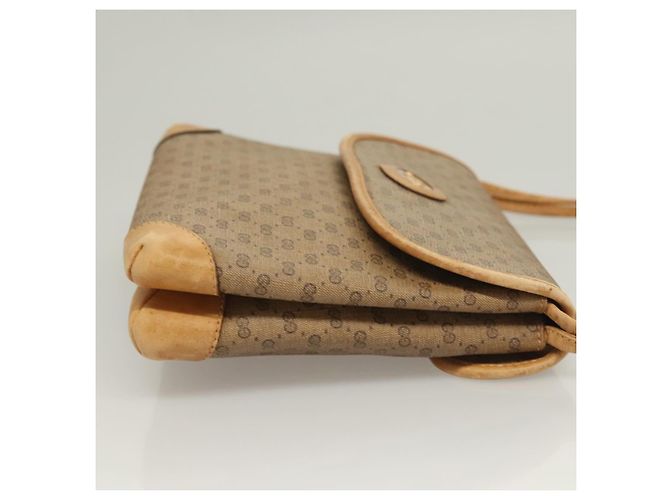 Gucci Borsa a Spalla Micro GG Supreme PVC Beige Oro 007 92 5548 Auth BA4470 D'oro - vista 4