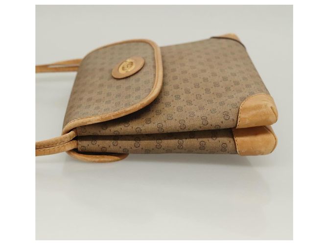 Gucci Borsa a Spalla Micro GG Supreme PVC Beige Oro 007 92 5548 Auth BA4470 D'oro - vista 5