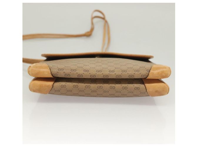 Gucci Borsa a Spalla Micro GG Supreme PVC Beige Oro 007 92 5548 Auth BA4470 D'oro - vista 9