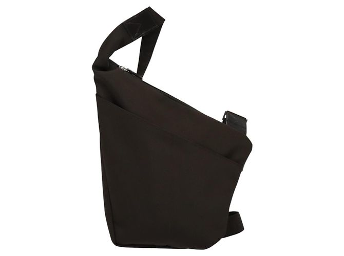 Borsa a Spalla Salvatore Ferragamo Nylon Marrone Argento Autentica BA4348 - vista 3