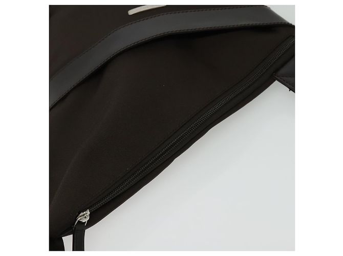 Borsa a Spalla Salvatore Ferragamo Nylon Marrone Argento Autentica BA4348 - vista 6