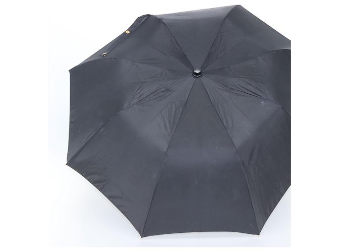 Ombrello pieghevole CHANEL & custodia per ombrello in nylon nero CC Auth 132558 - vista 3
