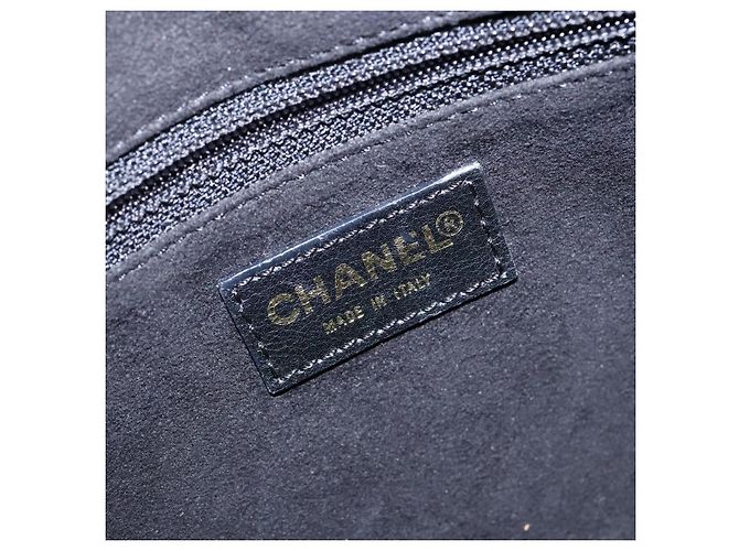 CHANEL Borsa a Spalla Choco Bar Cotone Nero Oro CC Auth bs28407 D'oro - vista 18