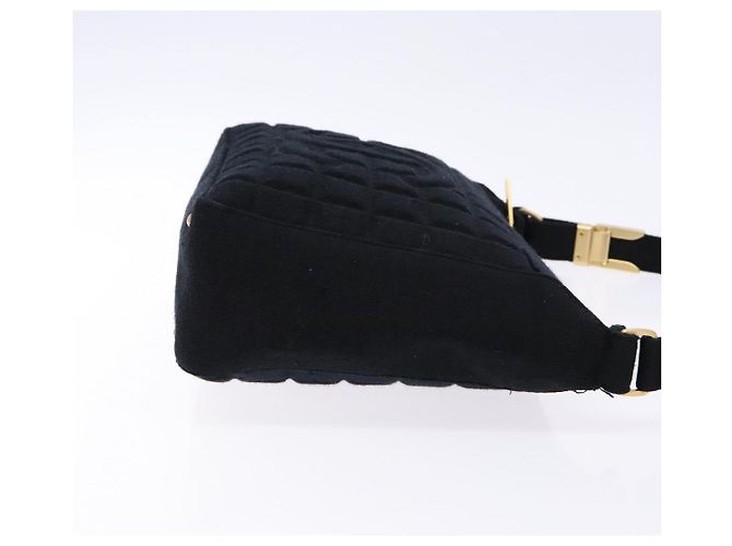 CHANEL Borsa a Spalla Choco Bar Cotone Nero Oro CC Auth bs28407 D'oro - vista 4