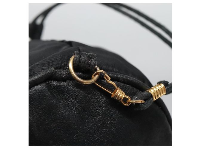 Pochette CÉLINE Nylon Nero Oro Auth 129752 D'oro - vista 14