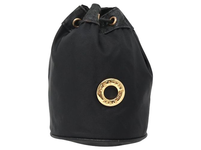 Pochette CÉLINE Nylon Nero Oro Auth 129752 D'oro - vista 2