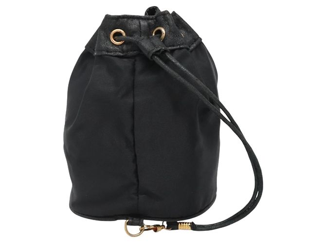 Pochette CÉLINE Nylon Nero Oro Auth 129752 D'oro - vista 3
