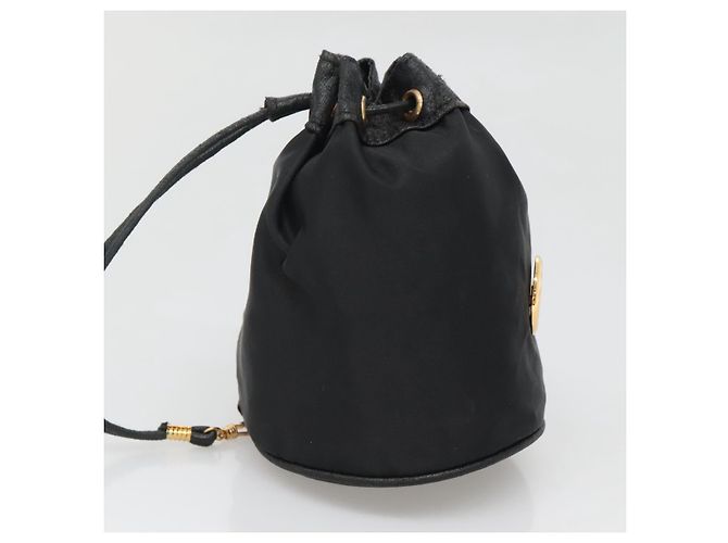 Pochette CÉLINE Nylon Nero Oro Auth 129752 D'oro - vista 4