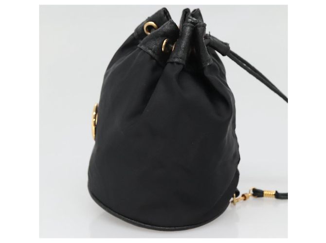 Pochette CÉLINE Nylon Nero Oro Auth 129752 D'oro - vista 5